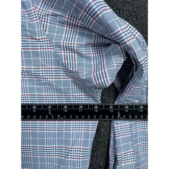 Collection by Michael Strahan Dress Shirt Mens 20 34/35 Blue Plaid Stretch - Picture 8 of 8